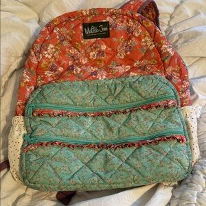 Matilda Jane Floral Quilted Backpack in Orange and Green